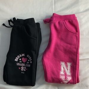 Dream Girl Black and NY Pink Kids Joggers